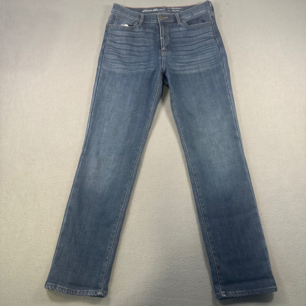 Eddie Bauer Flannel Lined Jeans Womens 10 Boyfriend Relaxed Medium Wash Denim